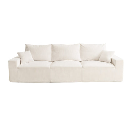 110 Corduroy 4-Seater Sofa,Slow-Recovery Foam (72hr Expansion, No Assembly Required)