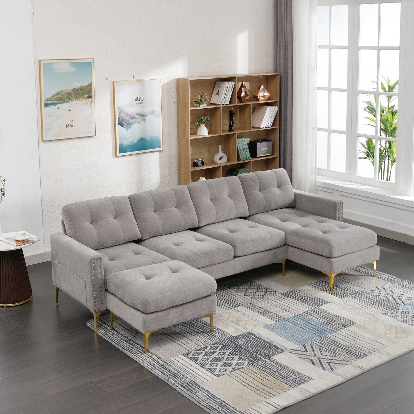 110inch L-Shape Convertible Sectional Sofa Couch