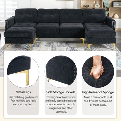 110inch L-Shape Convertible Sectional Sofa Couch