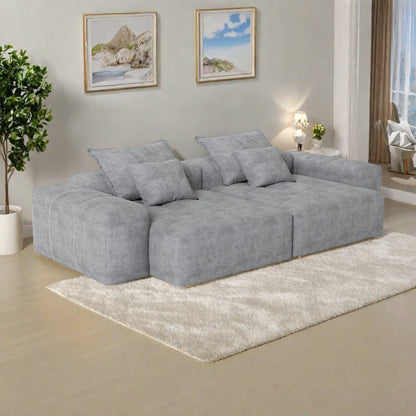 113.39 Chenille Modular 4-Seater Sofa, Sparkling Tufted Design, Non-Slip Base