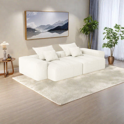 113.39 Chenille Modular 4-Seater Sofa, Sparkling Tufted Design, Non-Slip Base