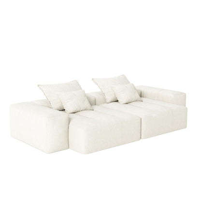 113.39 Chenille Modular 4-Seater Sofa, Sparkling Tufted Design, Non-Slip Base