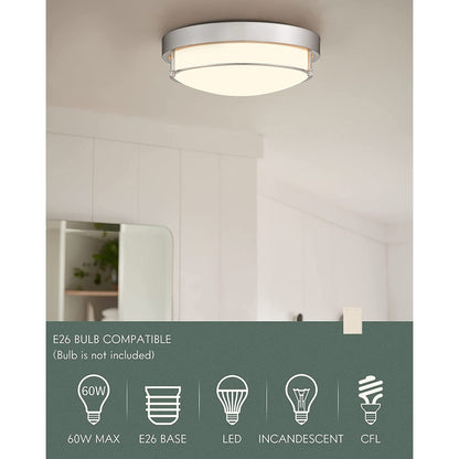 12 Inch 2-Light Flush Mount Light Fixture, Modern Ceiling Light