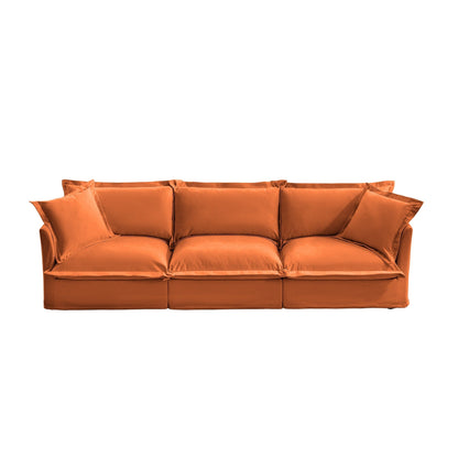 120 Chenille 4-Seater Sofa with Soft Multiple Big Pillows for living room and bedroom