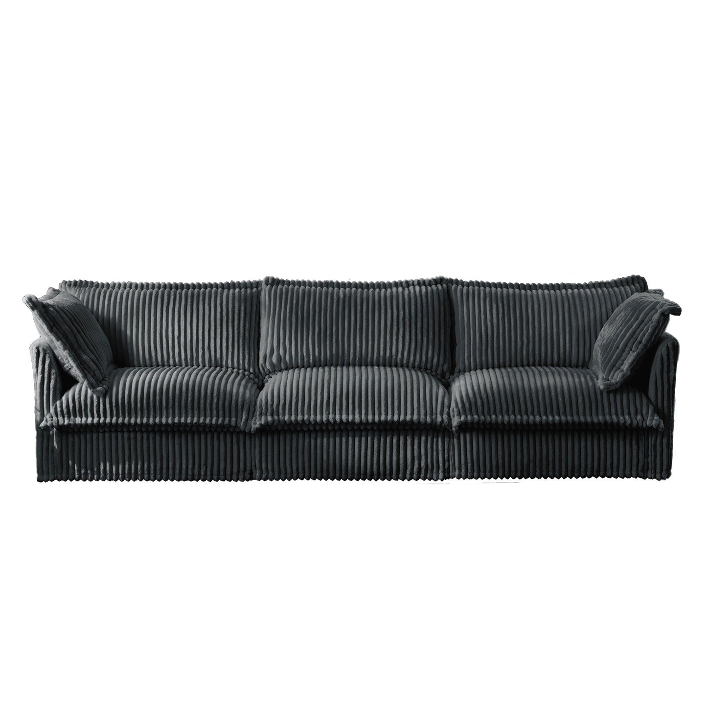 120 Corduroy 4-Seater Sofa with Soft Multiple Big Pillows for living room and bedroom