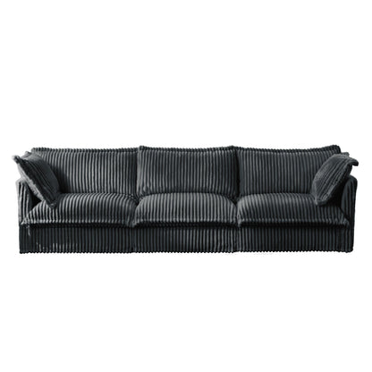 120 Corduroy 4-Seater Sofa with Soft Multiple Big Pillows for living room and bedroom