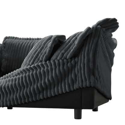 120 Corduroy 4-Seater Sofa with Soft Multiple Big Pillows for living room and bedroom