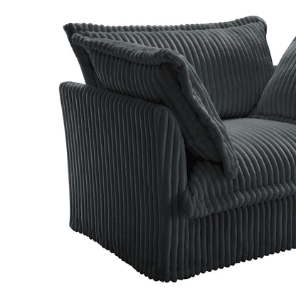 120 Corduroy 4-Seater Sofa with Soft Multiple Big Pillows for living room and bedroom