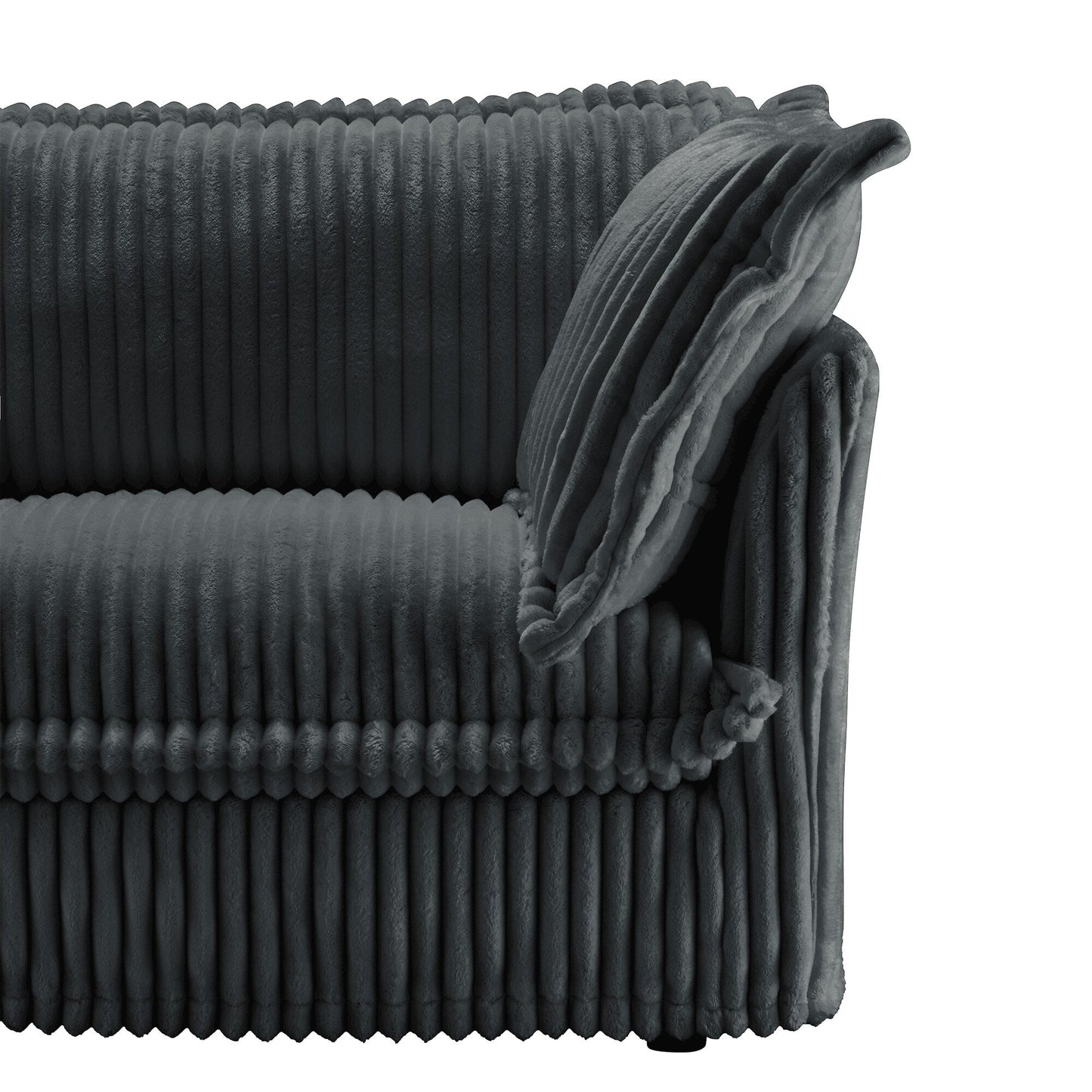 120 Corduroy 4-Seater Sofa with Soft Multiple Big Pillows for living room and bedroom