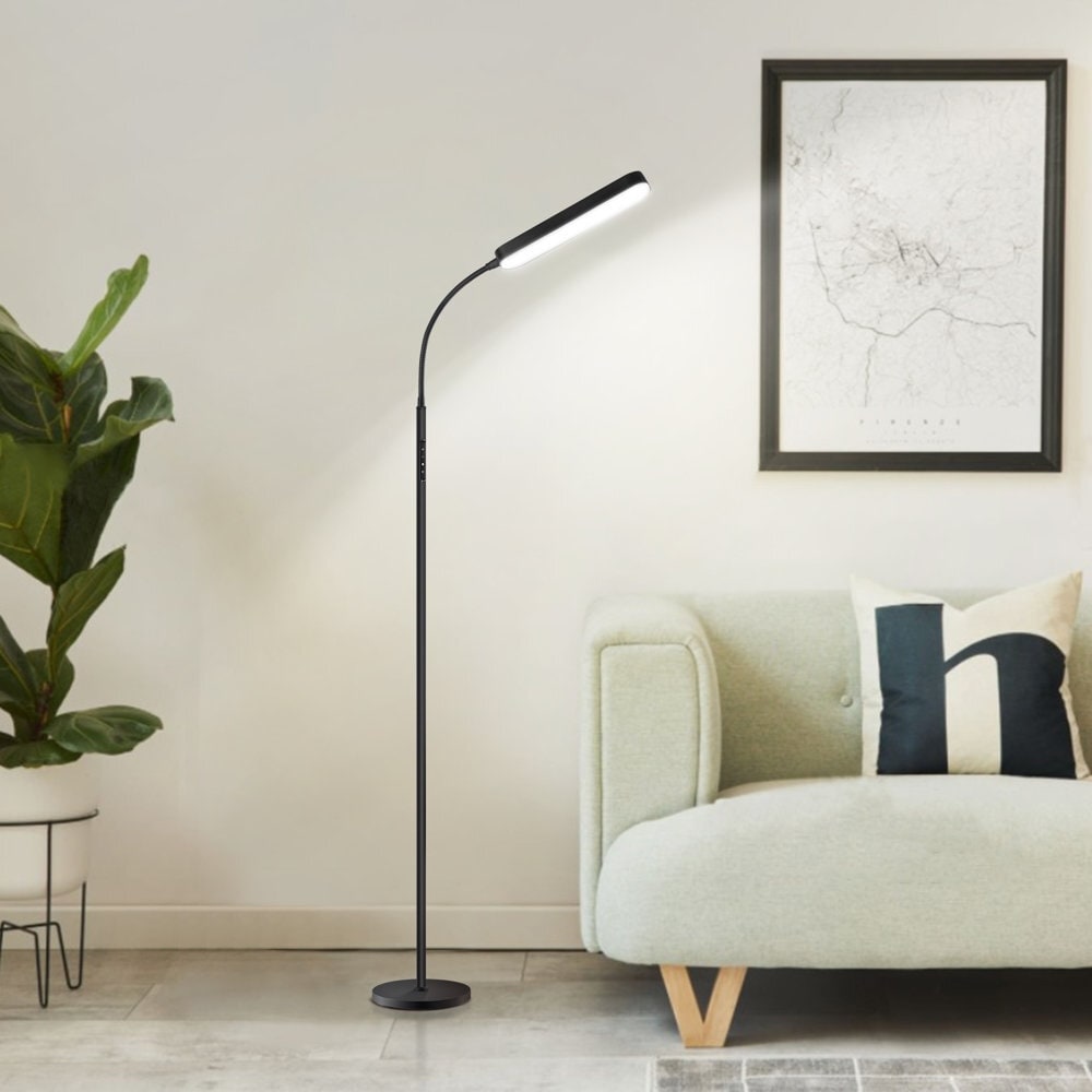 12W Dimmable LED Task/Reading Floor Lamp with Remote and Touch Control - N/A