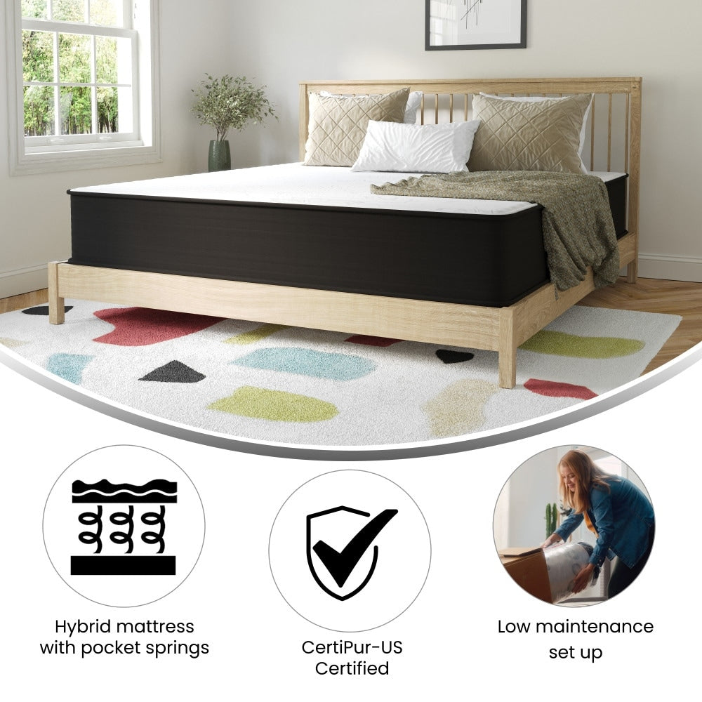 Premium Foam and Pocket Spring Hybrid Mattress in a Box