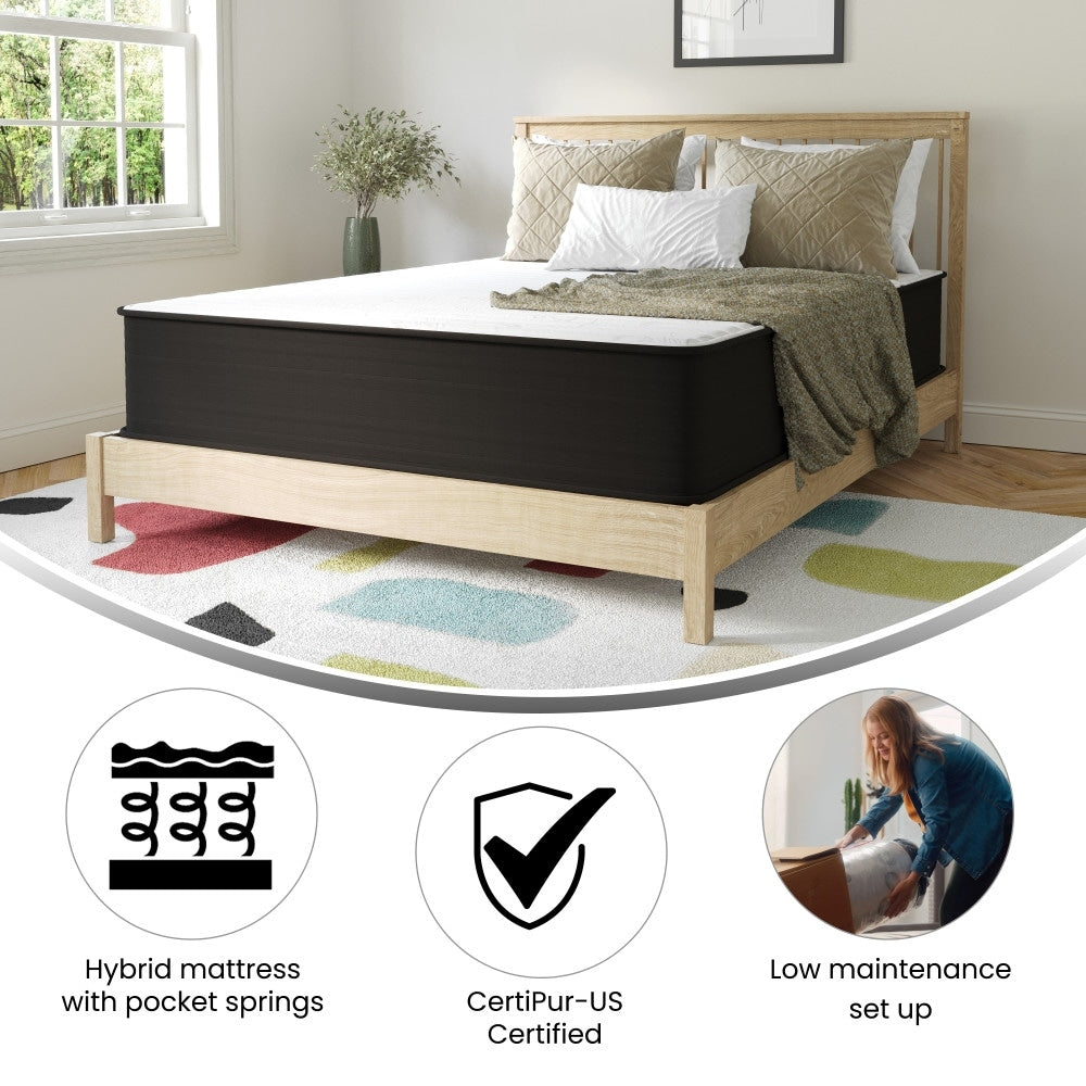 Premium Foam and Pocket Spring Hybrid Mattress in a Box