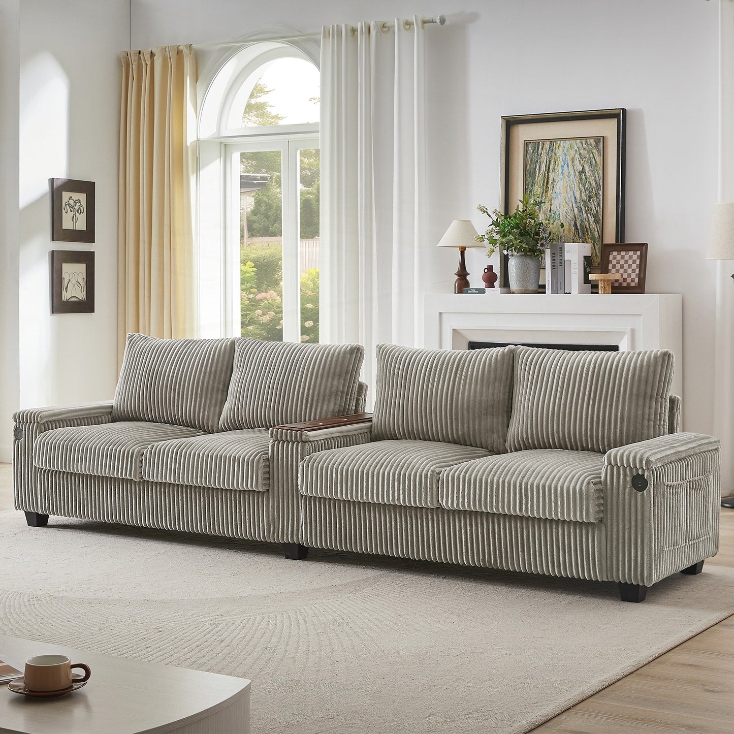 133inch 4-seater Corduroy Sofa Couch