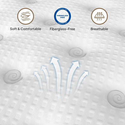 14 Inch Queen Mattress Hybrid Innerspring Mattress with Gel Memory Foam Fiberglass-Free Medium Plush CertiPUR-US Certified