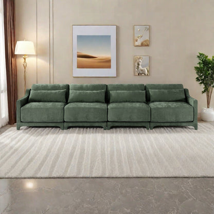 141.7 Chenille 6-Seater Sofa with ergonomic, wooden base,high - resilience sponge for Living Room