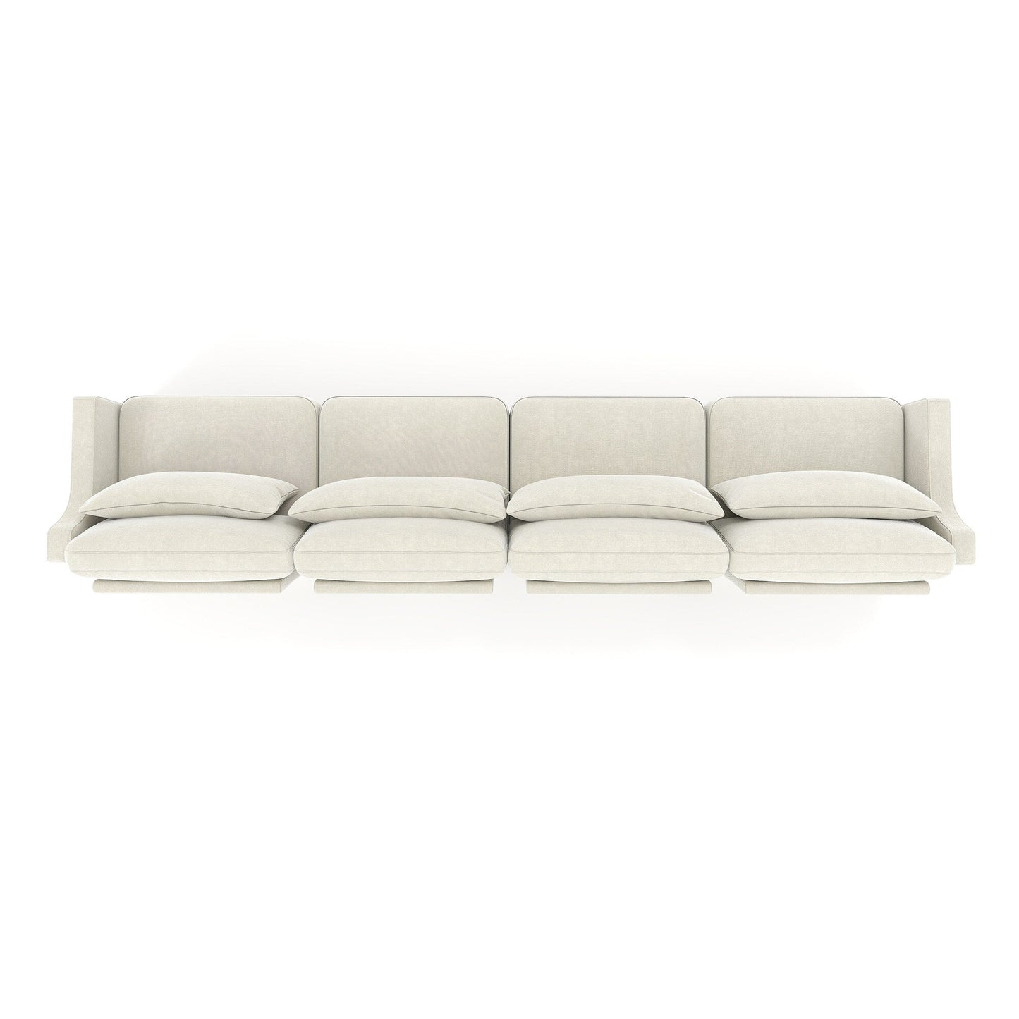 141.7 Chenille 6-Seater Sofa with ergonomic, wooden base,high - resilience sponge for Living Room