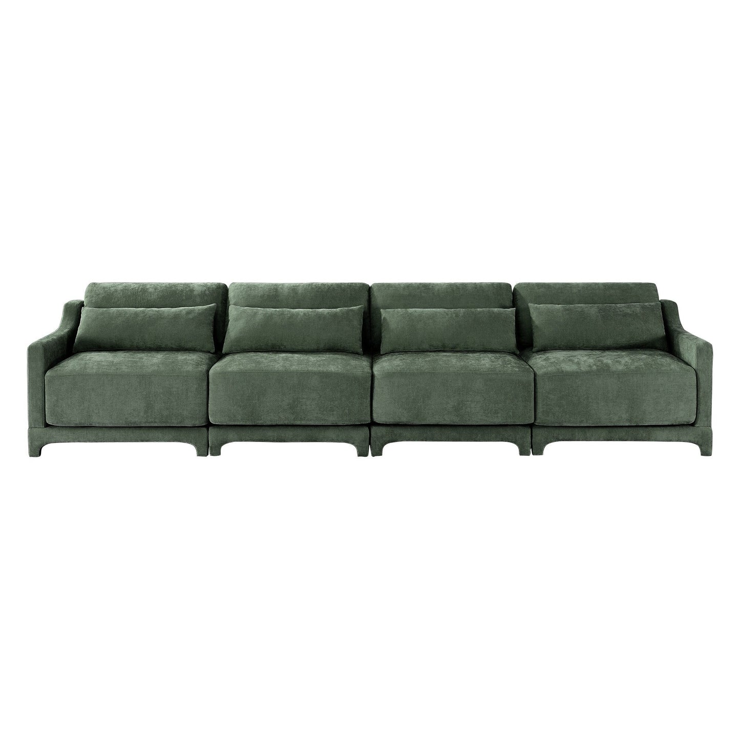 141.7 Chenille 6-Seater Sofa with ergonomic, wooden base,high - resilience sponge for Living Room