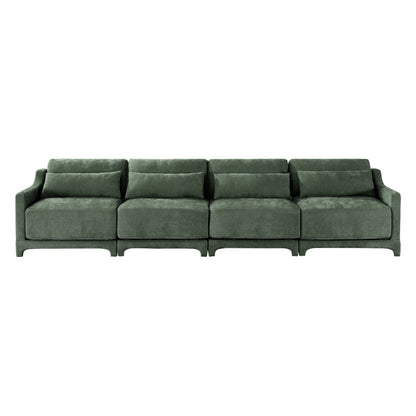 141.7 Chenille 6-Seater Sofa with ergonomic, wooden base,high - resilience sponge for Living Room