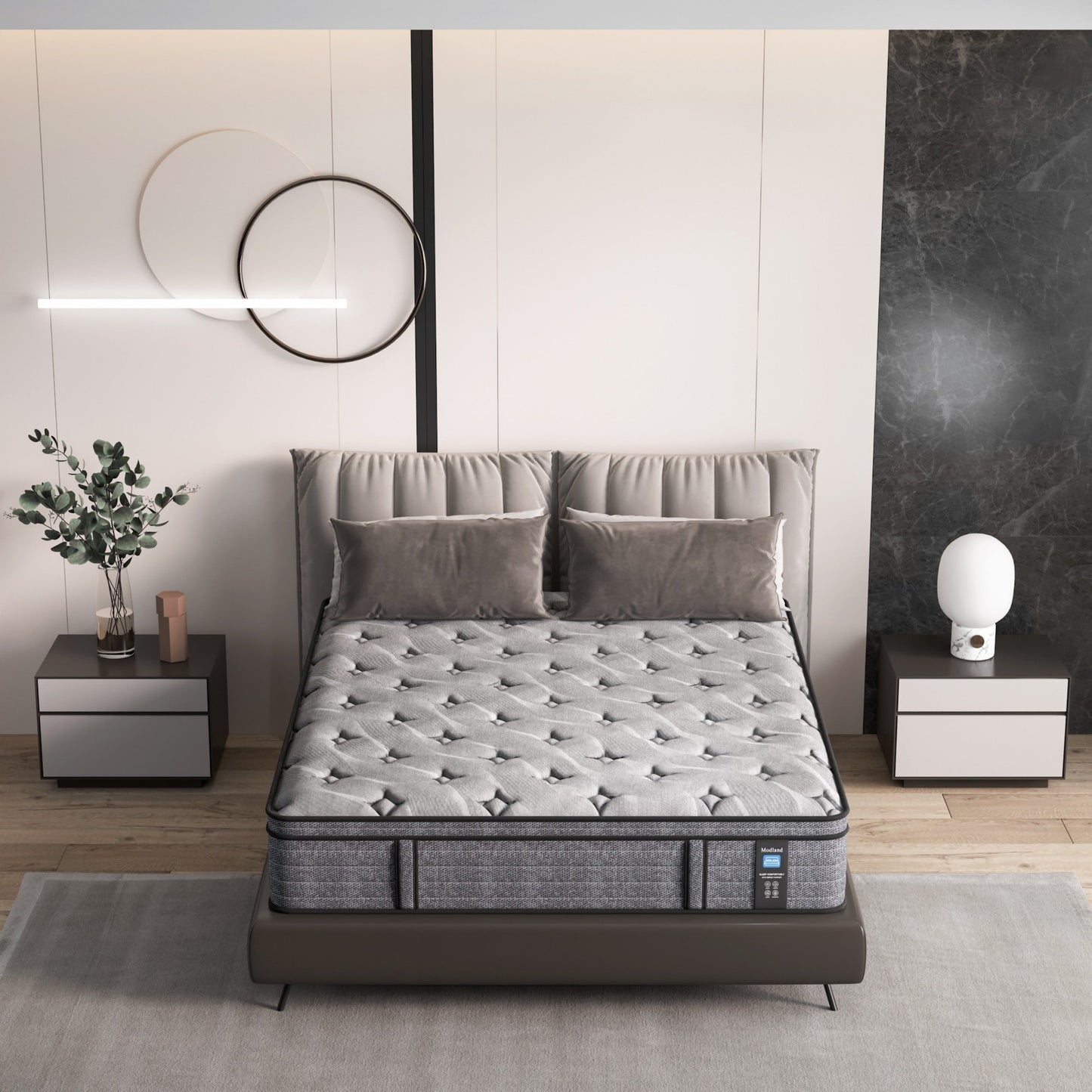 Modland 14'' Queen Hybrid Memory Foam Mattress in a Box - Pressure Relief & Motion Isolation, CertiPUR-US for Back Pain Relief