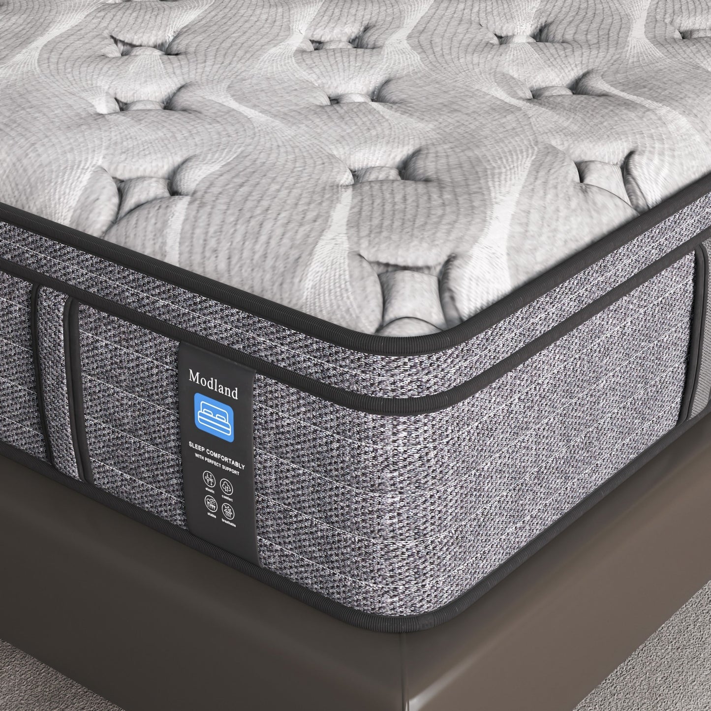 Modland 14'' Queen Hybrid Memory Foam Mattress in a Box - Pressure Relief & Motion Isolation, CertiPUR-US for Back Pain Relief