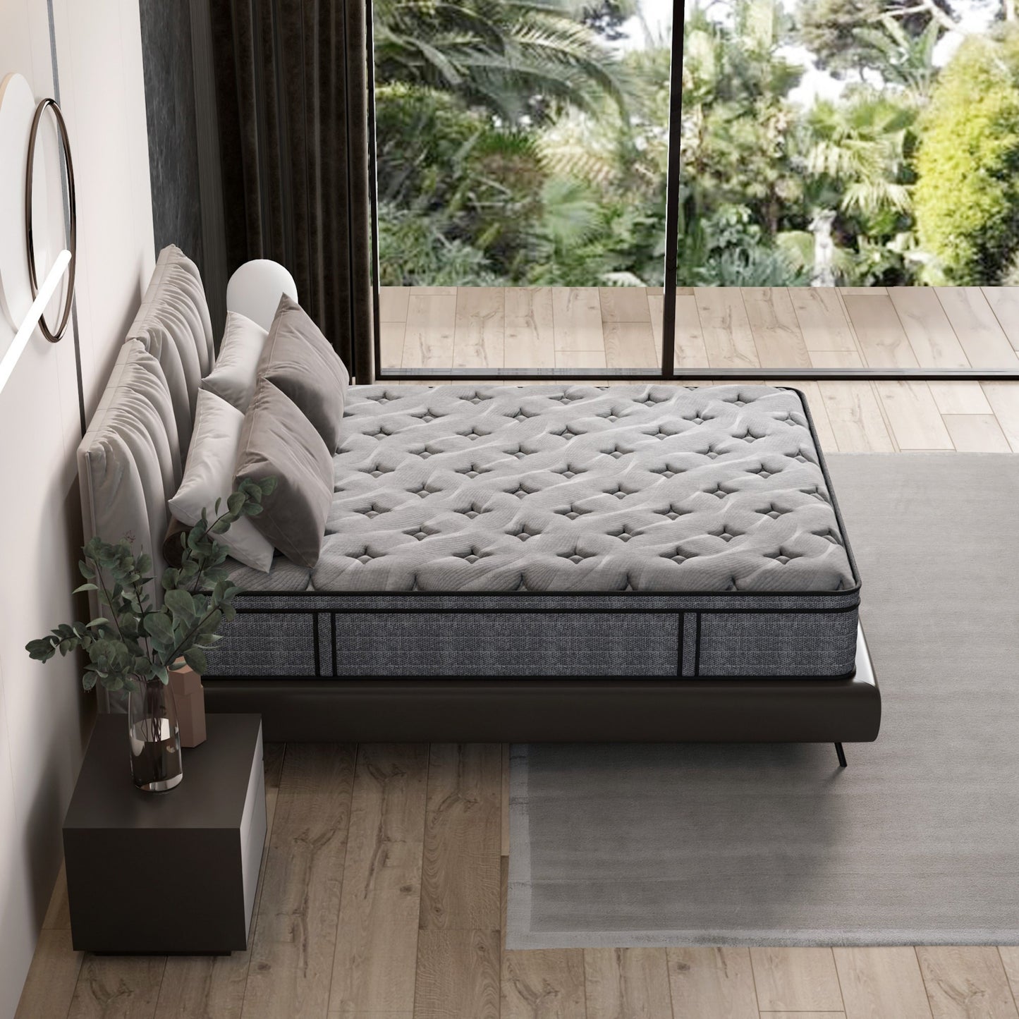 Modland 14'' Queen Hybrid Memory Foam Mattress in a Box - Pressure Relief & Motion Isolation, CertiPUR-US for Back Pain Relief