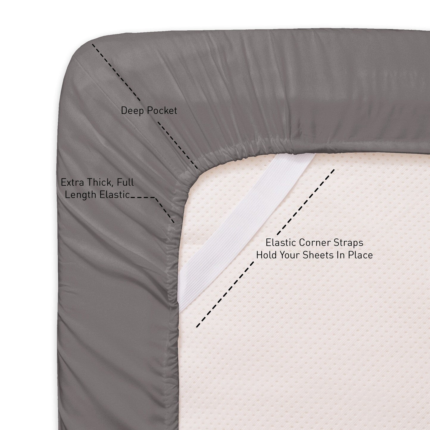 1500 Series Extra Deep 24 Pocket 6 Piece Sheet Set