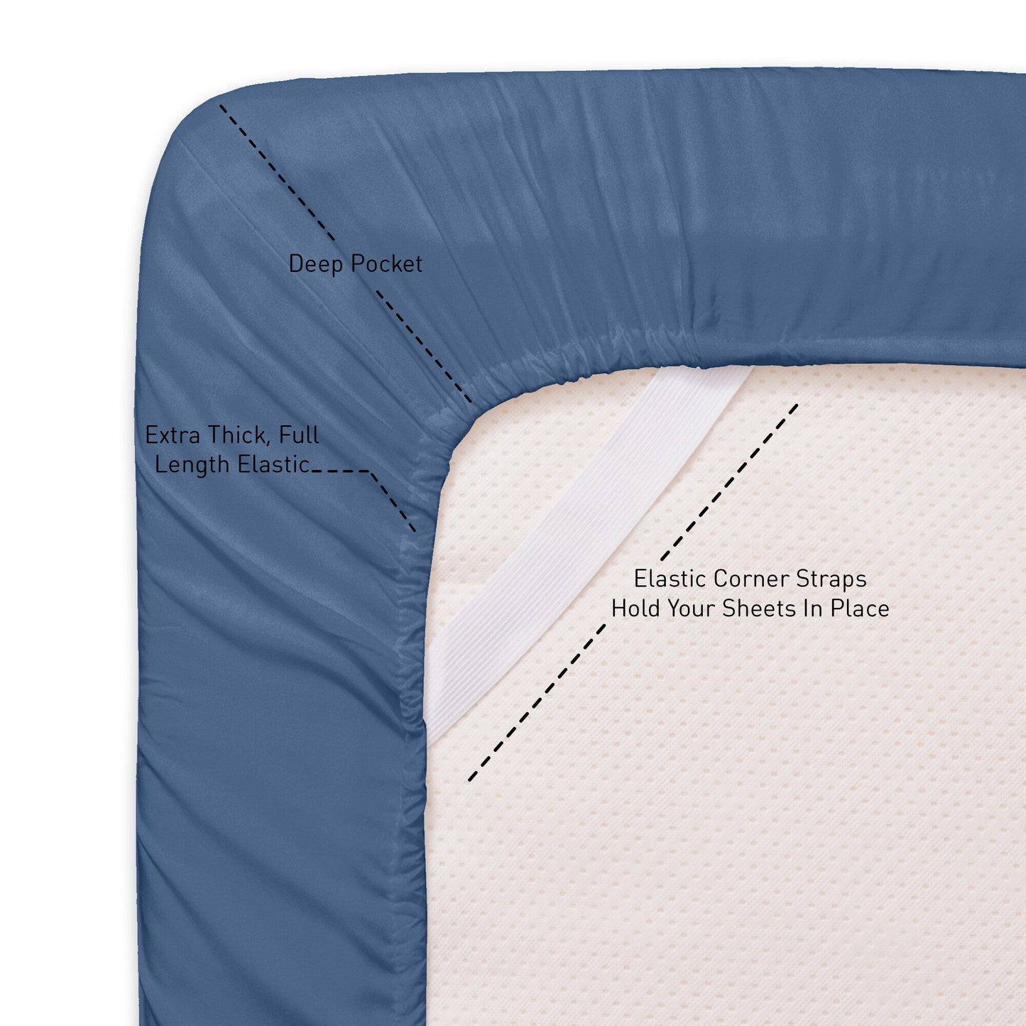 1500 Series Extra Deep 24 Pocket 6 Piece Sheet Set