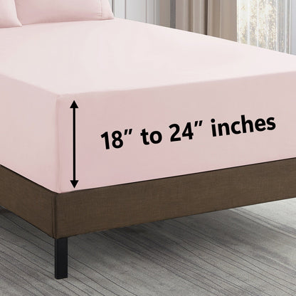1500 Series Extra Deep 24 Pocket 6 Piece Sheet Set