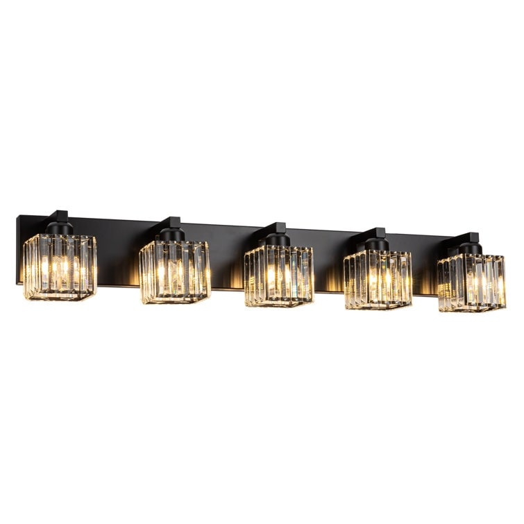 2/3/4/5 Light Bathroom Vanity Light Wall Sconce with Crystal Shade