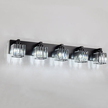 2/3/4/5 Light Bathroom Vanity Light Wall Sconce with Crystal Shade