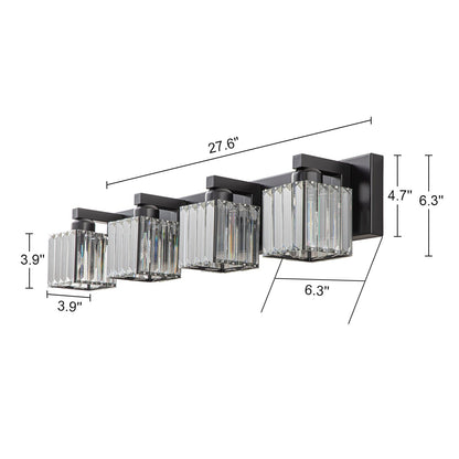 2/3/4/5 Light Bathroom Vanity Light Wall Sconce with Crystal Shade