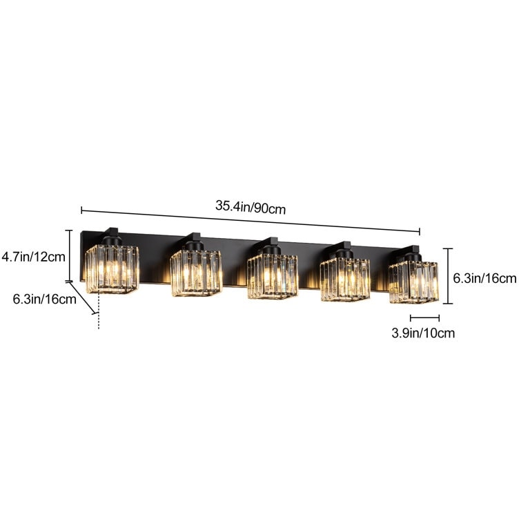 2/3/4/5 Light Bathroom Vanity Light Wall Sconce with Crystal Shade