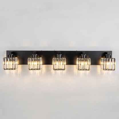 2/3/4/5 Light Bathroom Vanity Light Wall Sconce with Crystal Shade