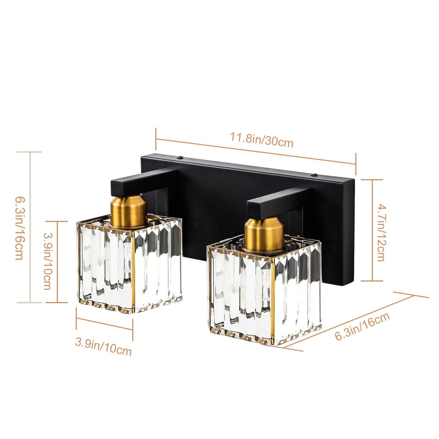 2/3/4/5 Light Bathroom Vanity Light Wall Sconce with Crystal Shade