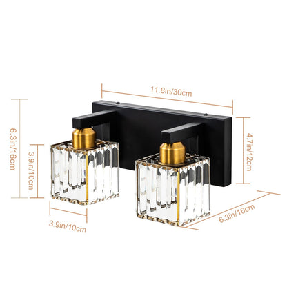 2/3/4/5 Light Bathroom Vanity Light Wall Sconce with Crystal Shade