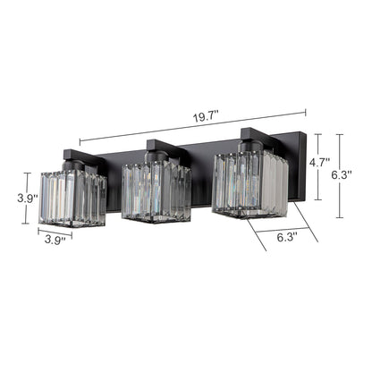 2/3/4/5 Light Bathroom Vanity Light Wall Sconce with Crystal Shade