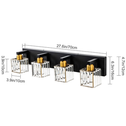 2/3/4/5 Light Bathroom Vanity Light Wall Sconce with Crystal Shade