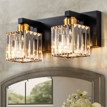 2/3/4/5 Light Bathroom Vanity Light Wall Sconce with Crystal Shade