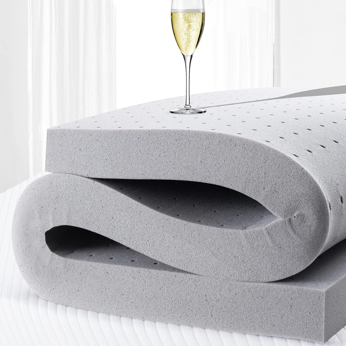2 Inch Mattress Topper King,Gel Memory Foam Mattress Topper Double Bed Topper for Soft & Cooling Sleep, Pressure Relieve