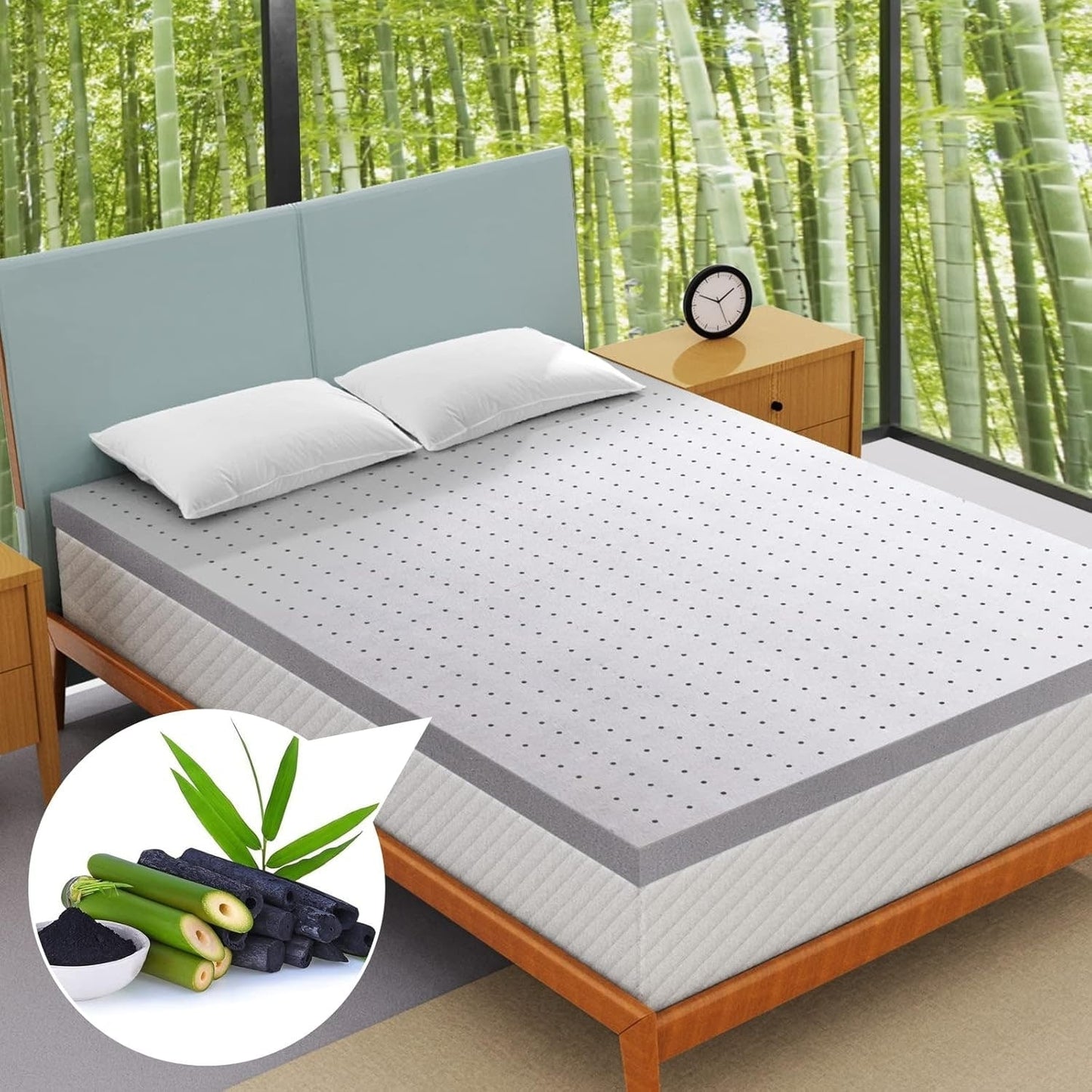 2 Inch Mattress Topper King,Gel Memory Foam Mattress Topper Double Bed Topper for Soft & Cooling Sleep, Pressure Relieve
