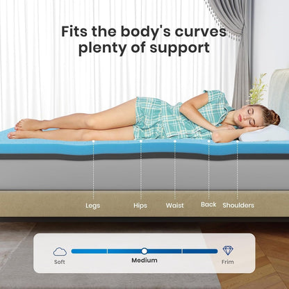 2 Inch Twin Gel Memory Foam Topper Cooling Pressure Relief Back Pain CertiPUR
