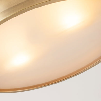 2-Light Mid-Century Modern Aged Bronze Frosted Glass Cylinder Drum Dome Flush Mount Ceiling Lights - Aged Bronze