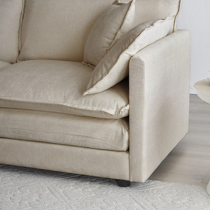 2-Piece Set Chenille Upholstered Extra Deep Seat Oversized Sofa with 3-Seater Sofa + Loveseat Sofa Sets