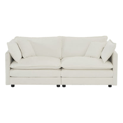 2-Piece Set Chenille Upholstered Extra Deep Seat Oversized Sofa with 3-Seater Sofa + Loveseat Sofa Sets