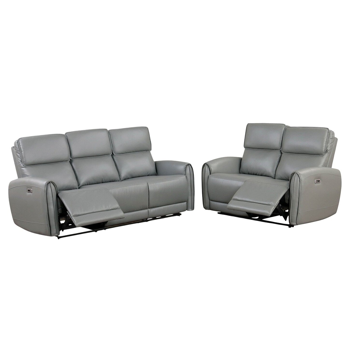 2 Piece Upholstered Power Sofa Set with USB Charging Ports