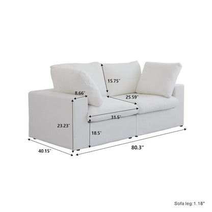 2 Seater Sofa Couch with Pillows for Living Room