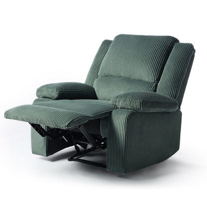 2 Set Corduroy Manual Recliner Glider Club Chair with Footrest