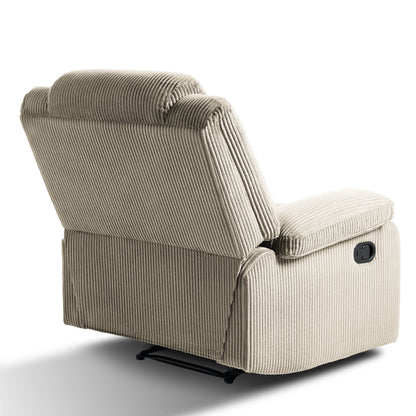 2 Set Corduroy Manual Recliner Glider Club Chair with Footrest
