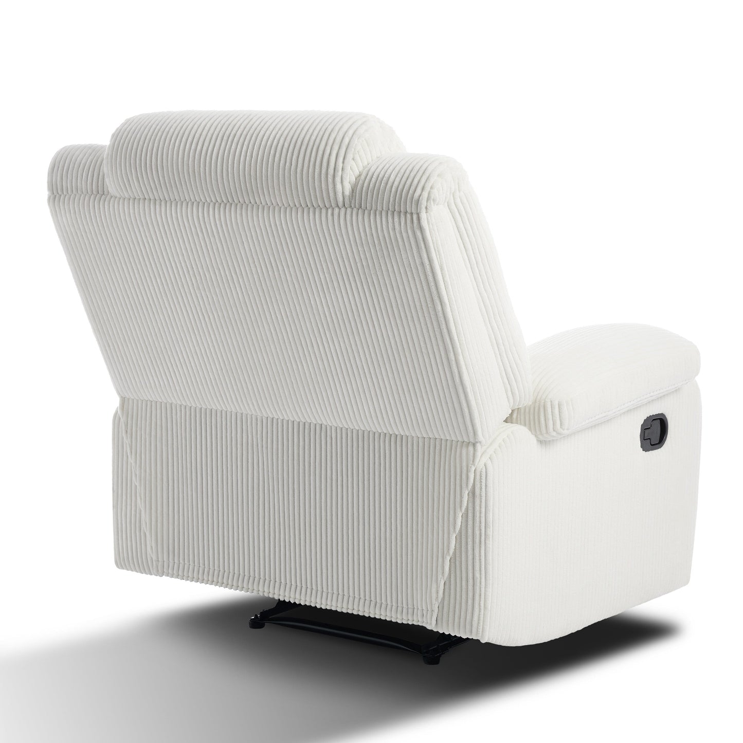 2 Set Corduroy Manual Recliner Glider Club Chair with Footrest