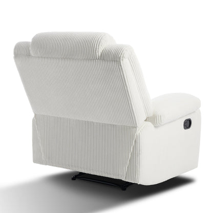 2 Set Corduroy Manual Recliner Glider Club Chair with Footrest